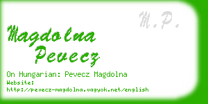 magdolna pevecz business card